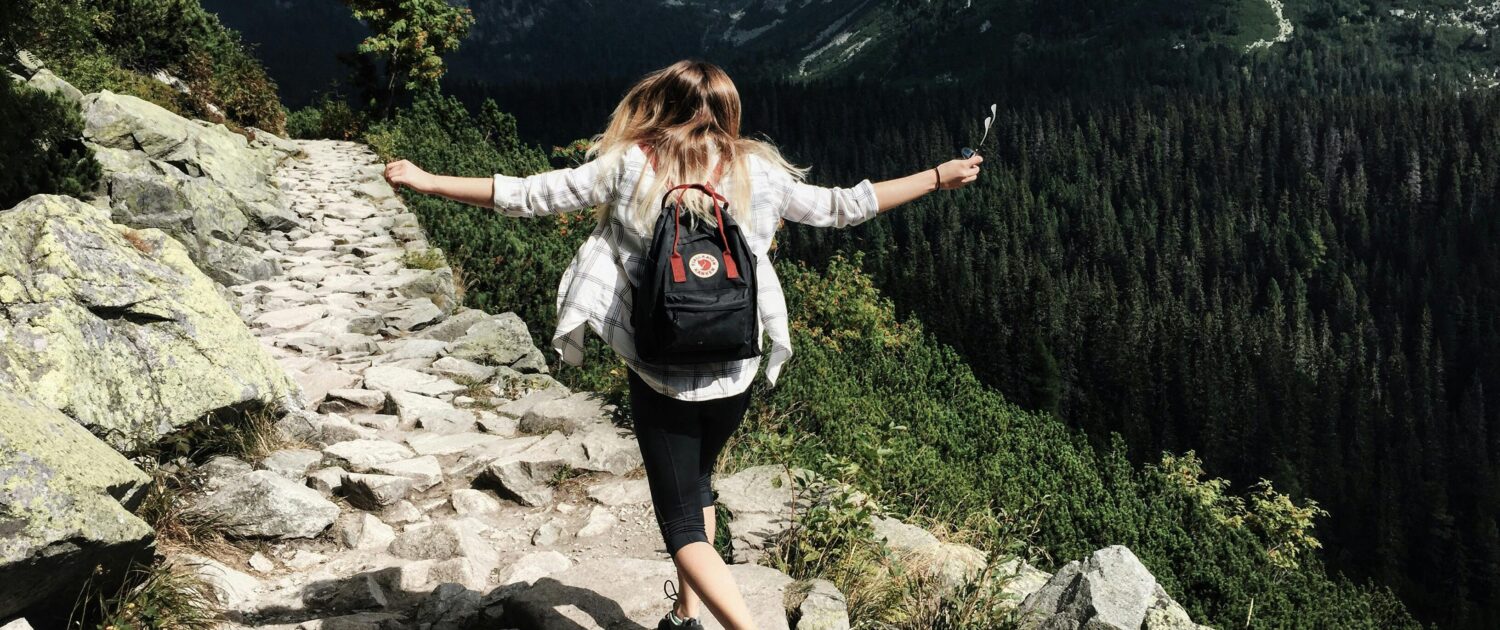 hiker on a mountain trail in Alicante