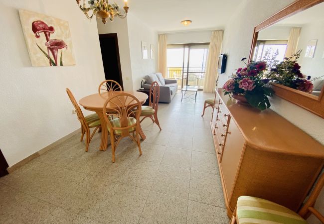 Bright dining room of this holiday flat in Benidorm