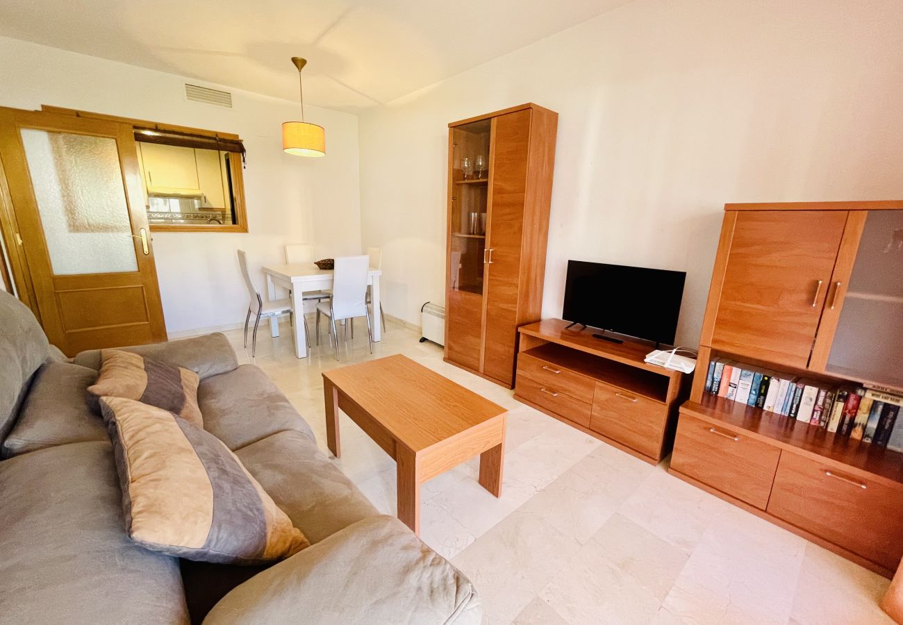 Spacious living room of this holiday flat in Finestrat