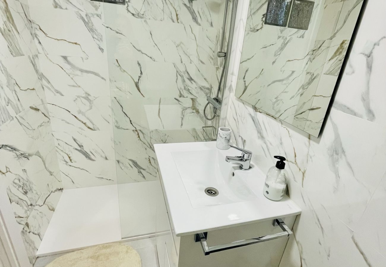 Refurbished and modern bathroom of the Alicante holiday flat