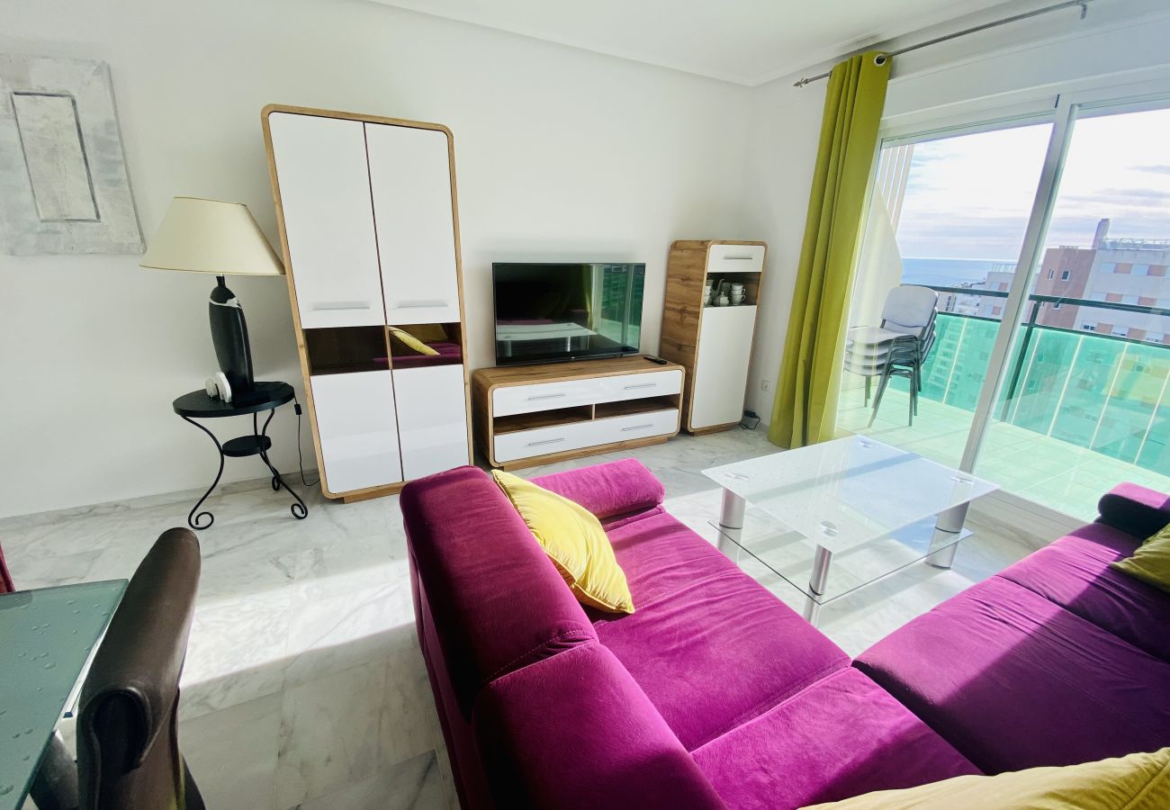 Bright and modern dining room of holiday flat in Alicante