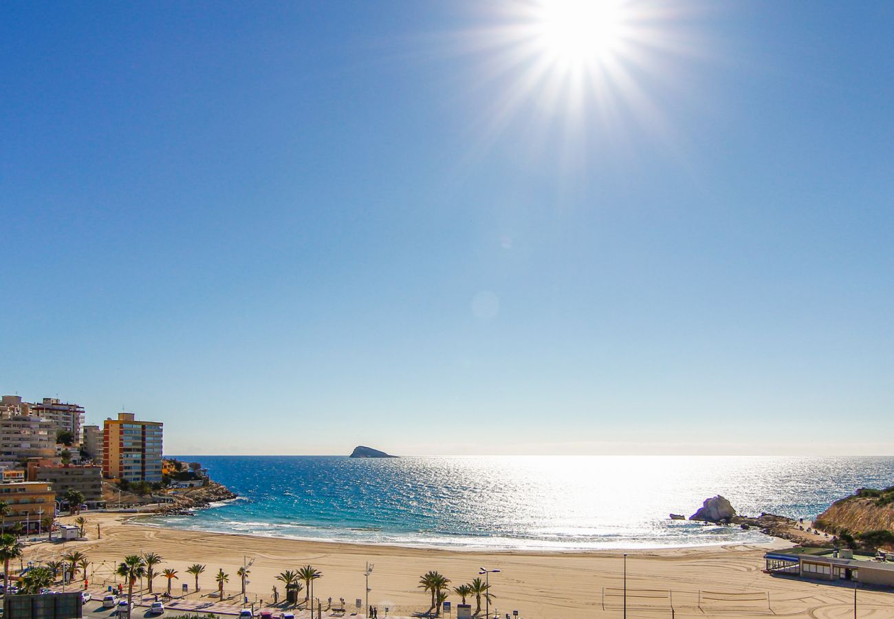 View of the holiday beach in Alicante
